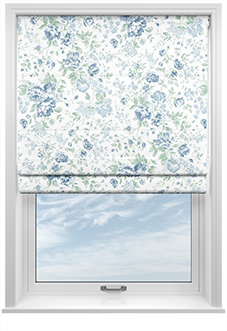 Shabby Chic by Rachel Ashwell Romantic Rose, Blue - Roman Blind